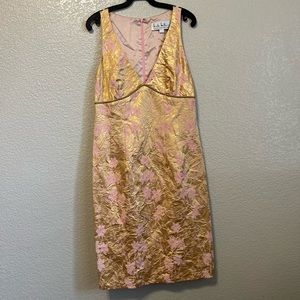 Gold floral dress